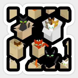 Cats in boxes Sticker